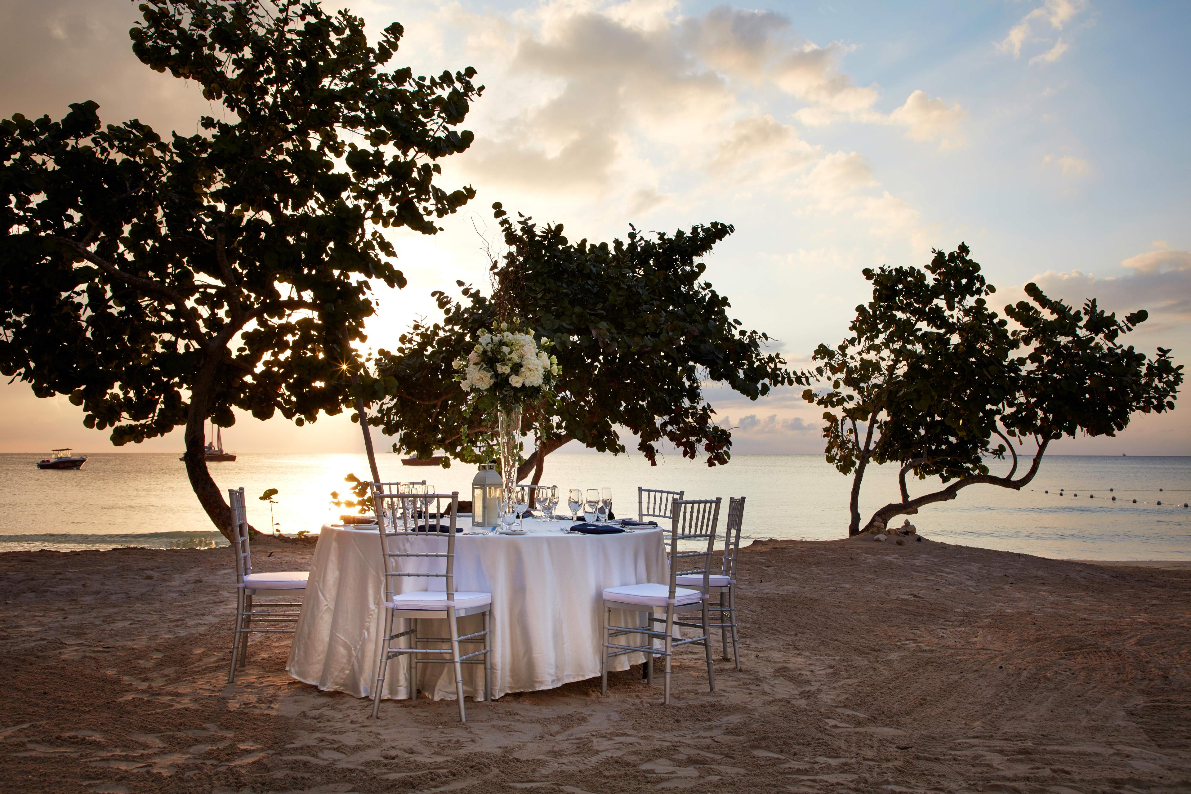 Negril beach wedding setup