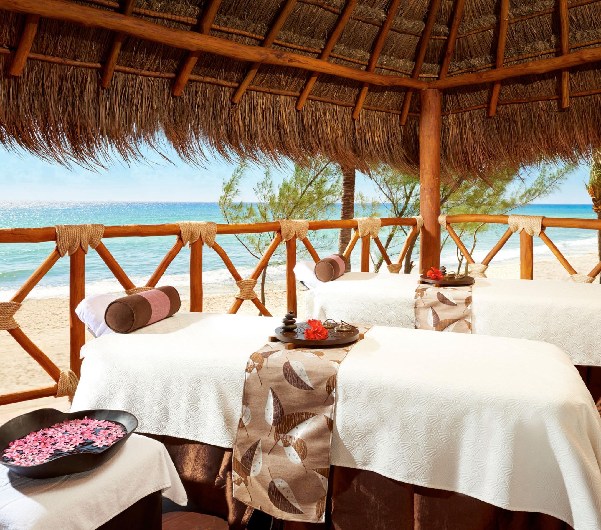 massage beds by the beach