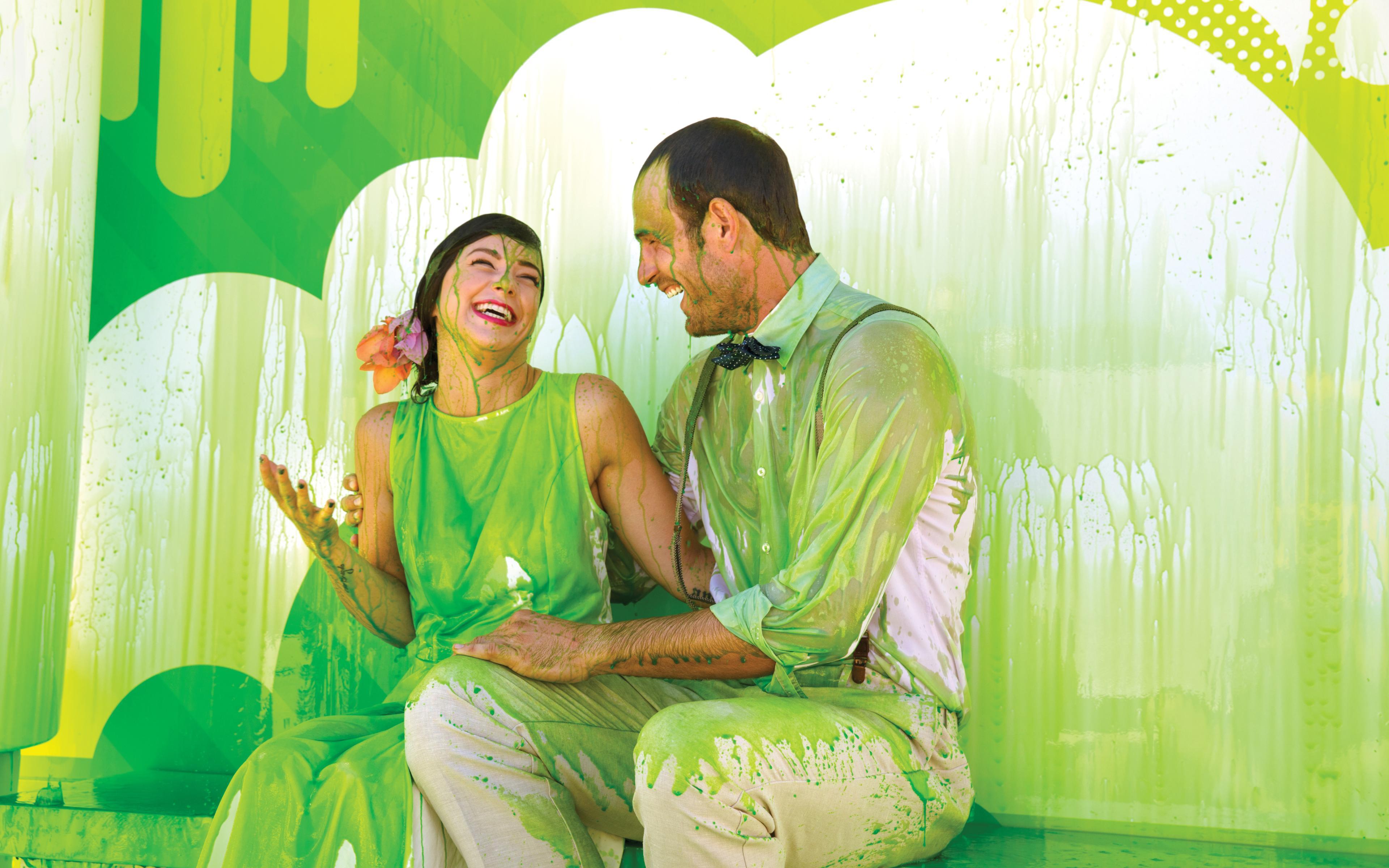 Couple getting slime