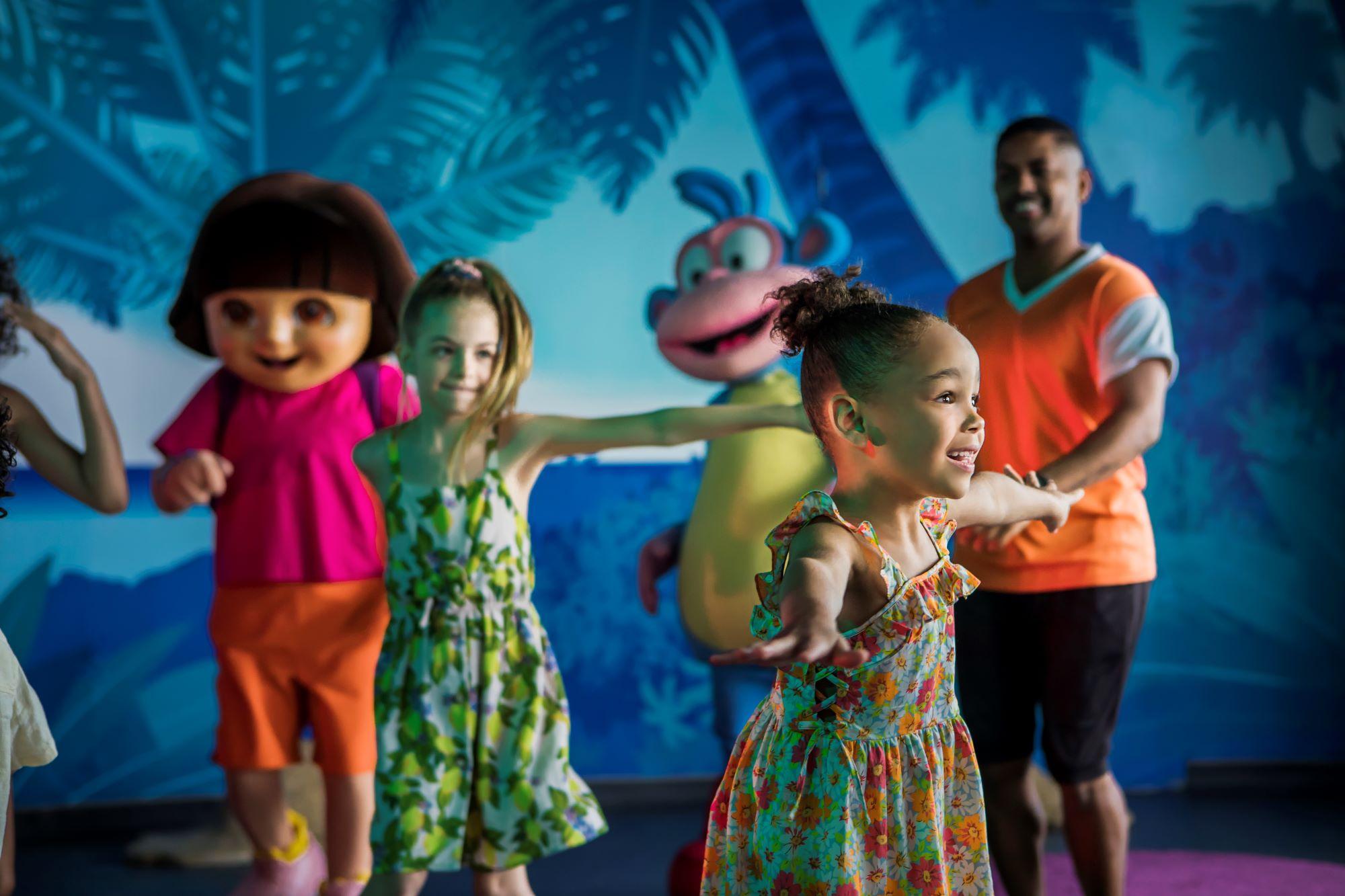 Dora dancing with kids