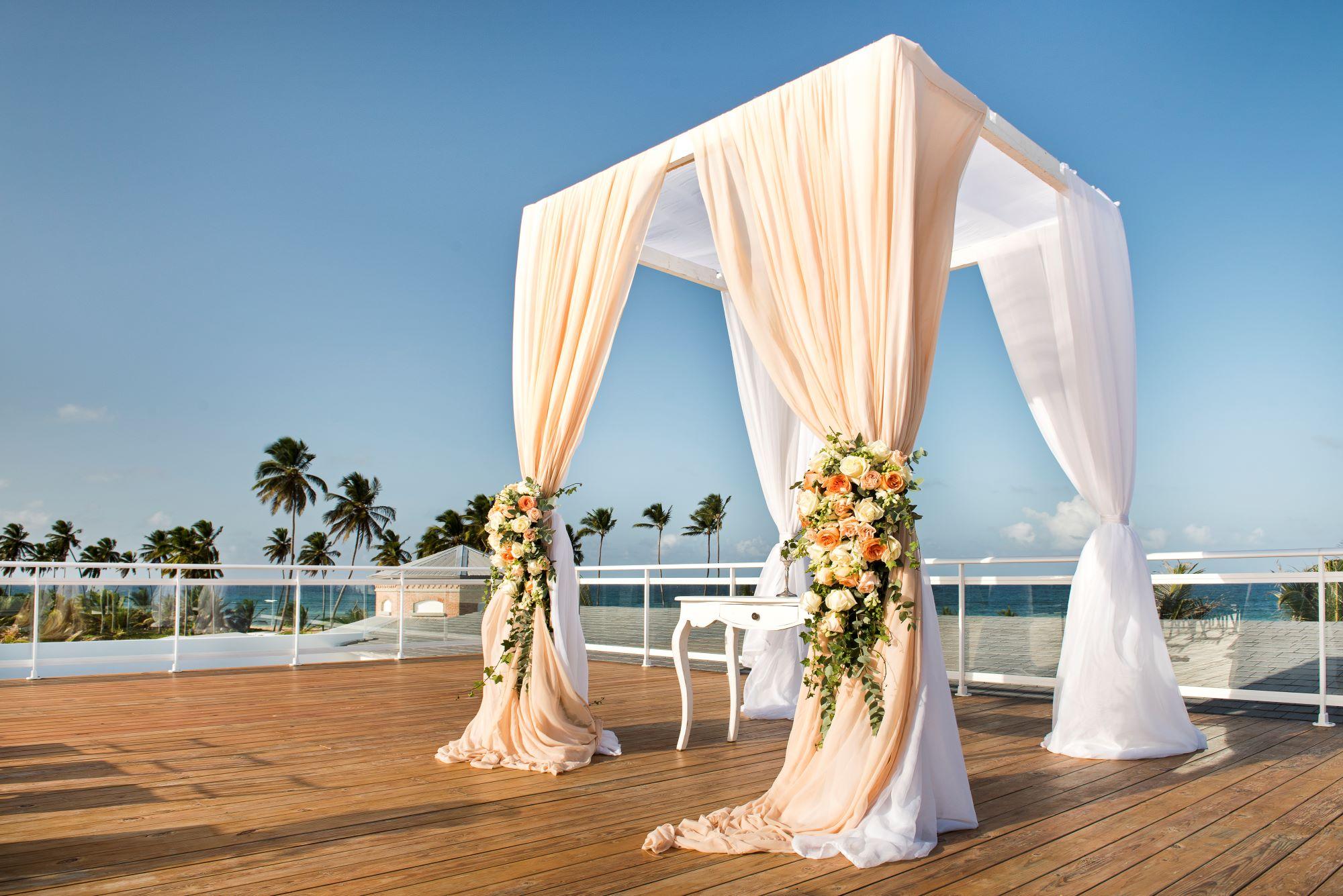 Wedding set up on the beach