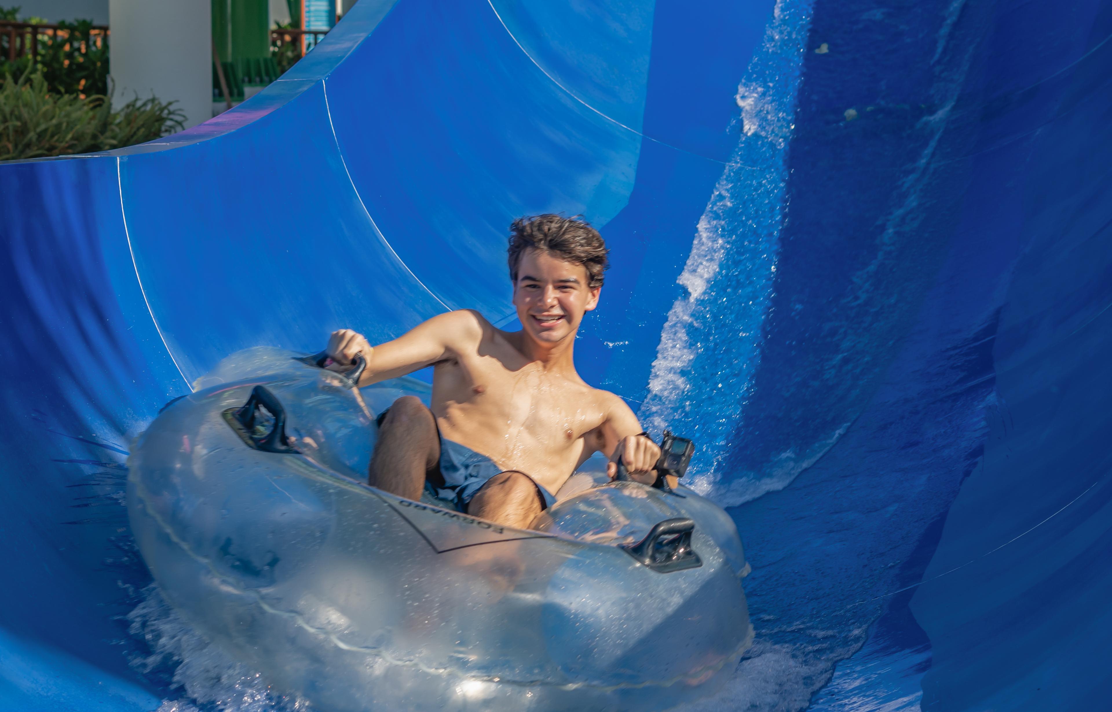 Person on a water slide