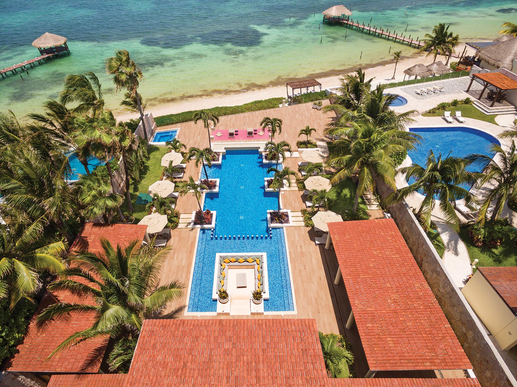 Aerial view of a resort