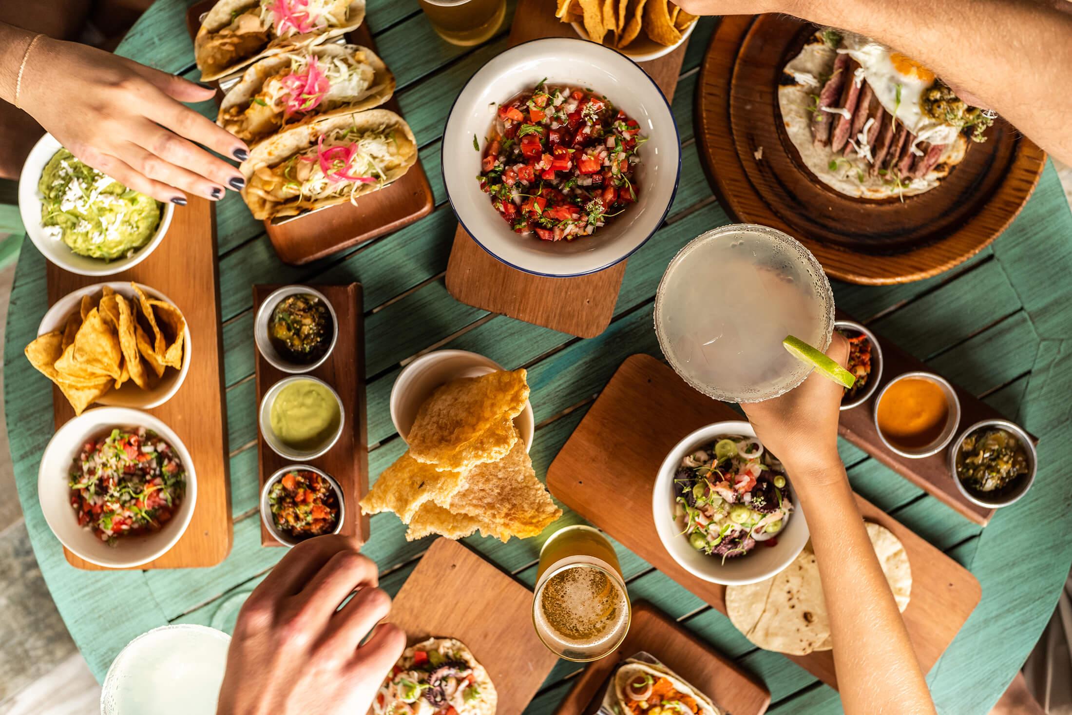 mexican food aerial view