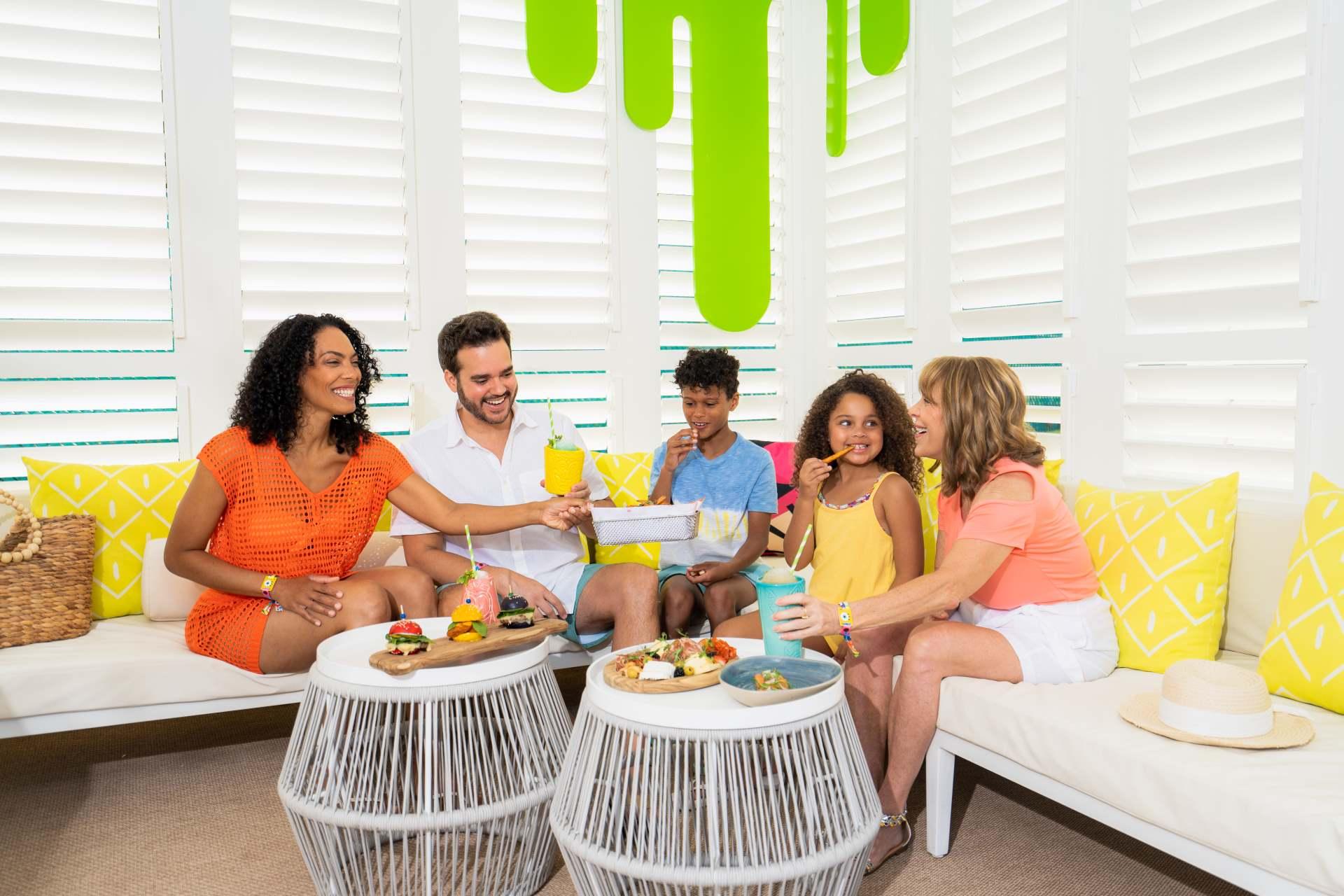 Family eating in Cabana service