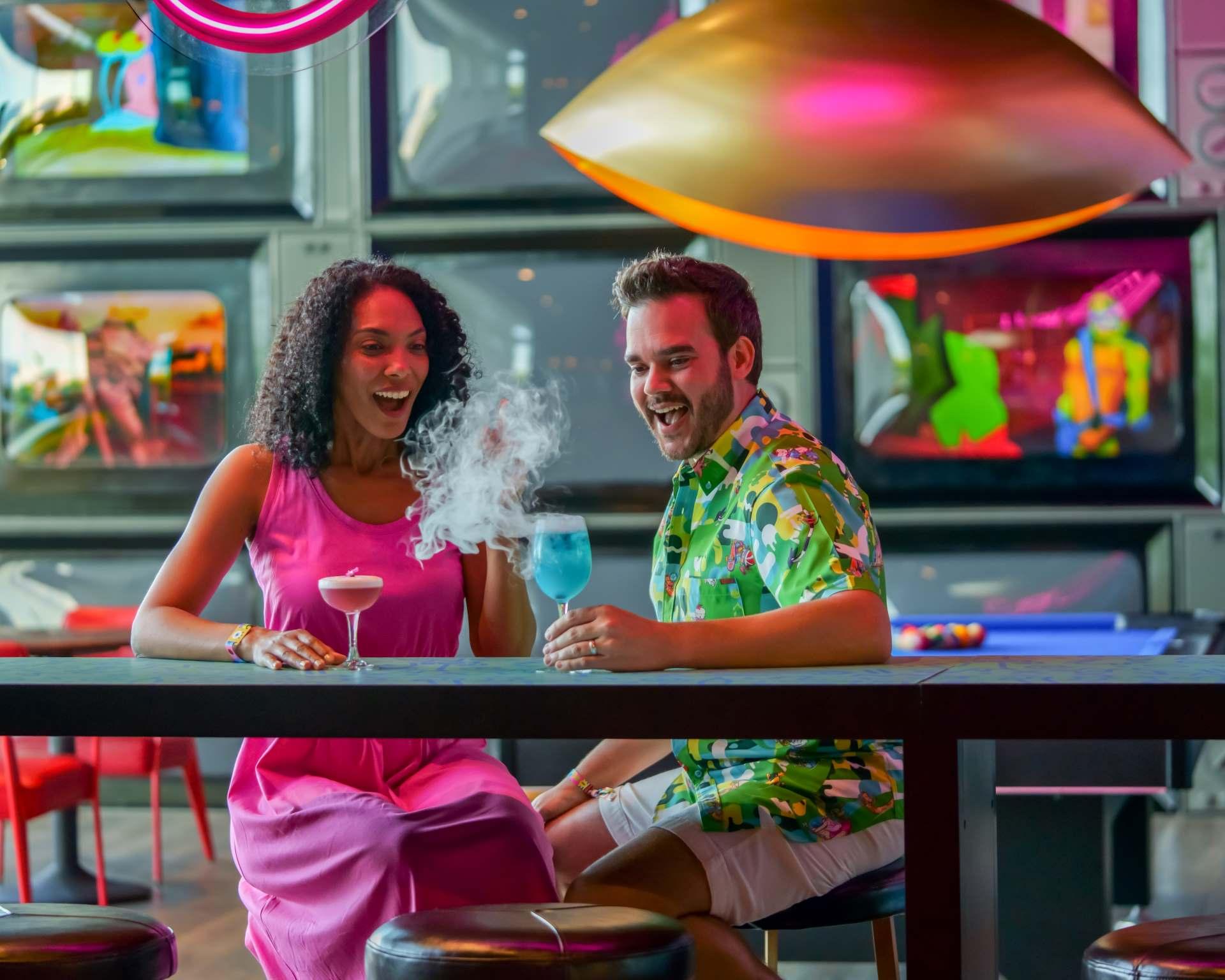 couple enjoying an exotic drink
