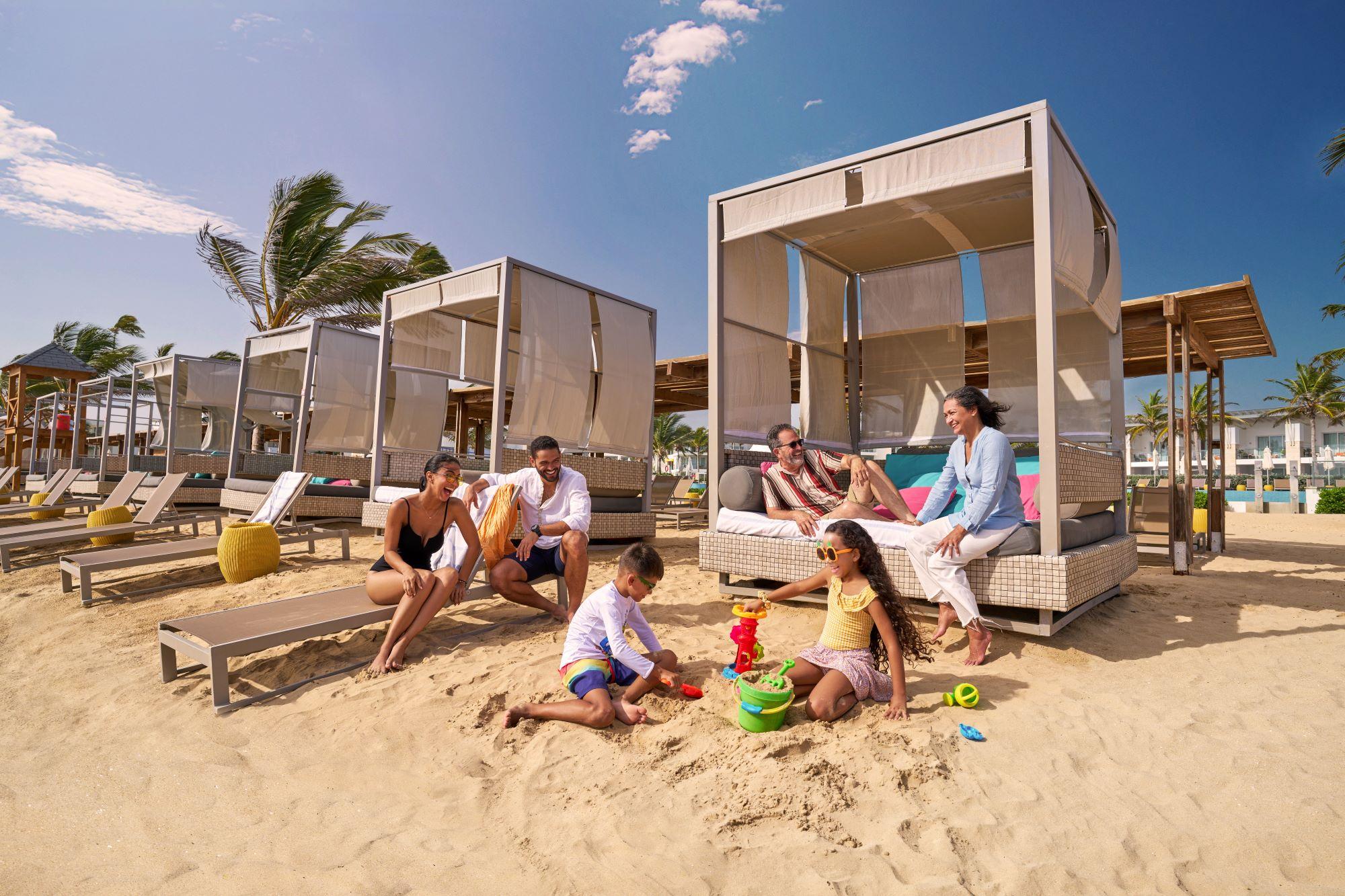 family in the beach