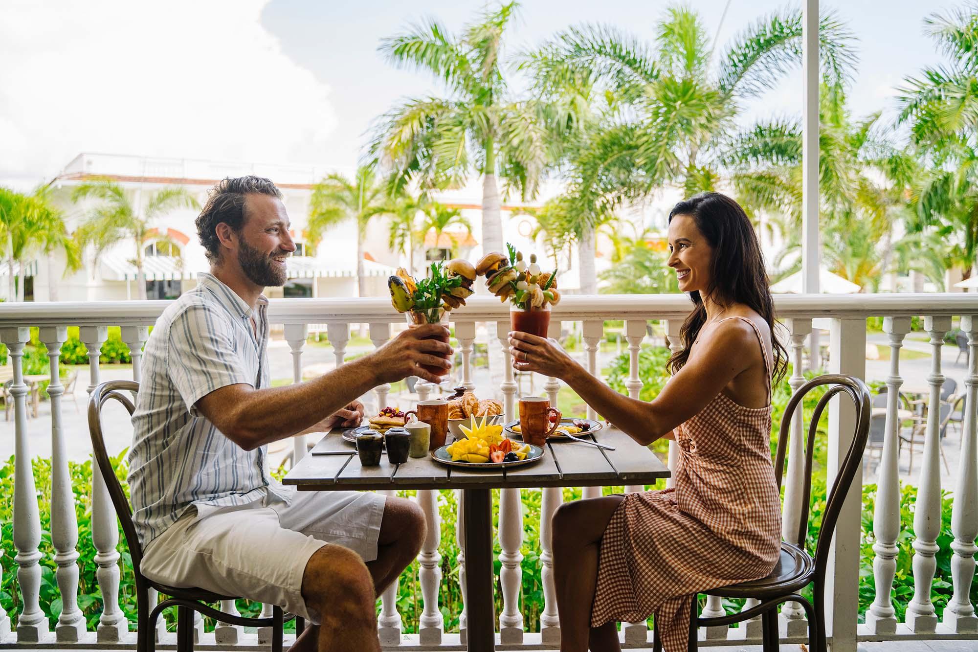 couple dining in a restaurant