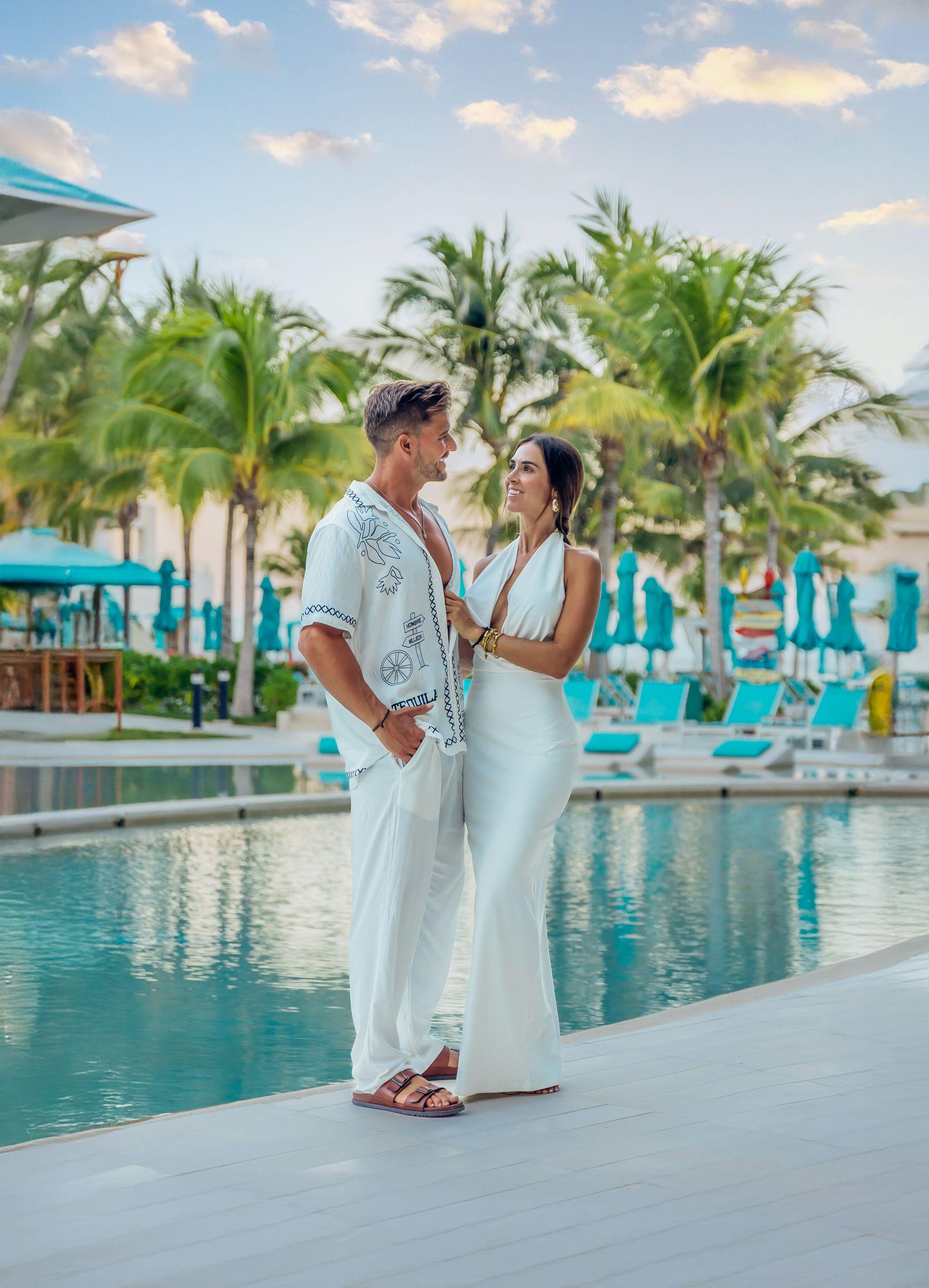 couple in pool