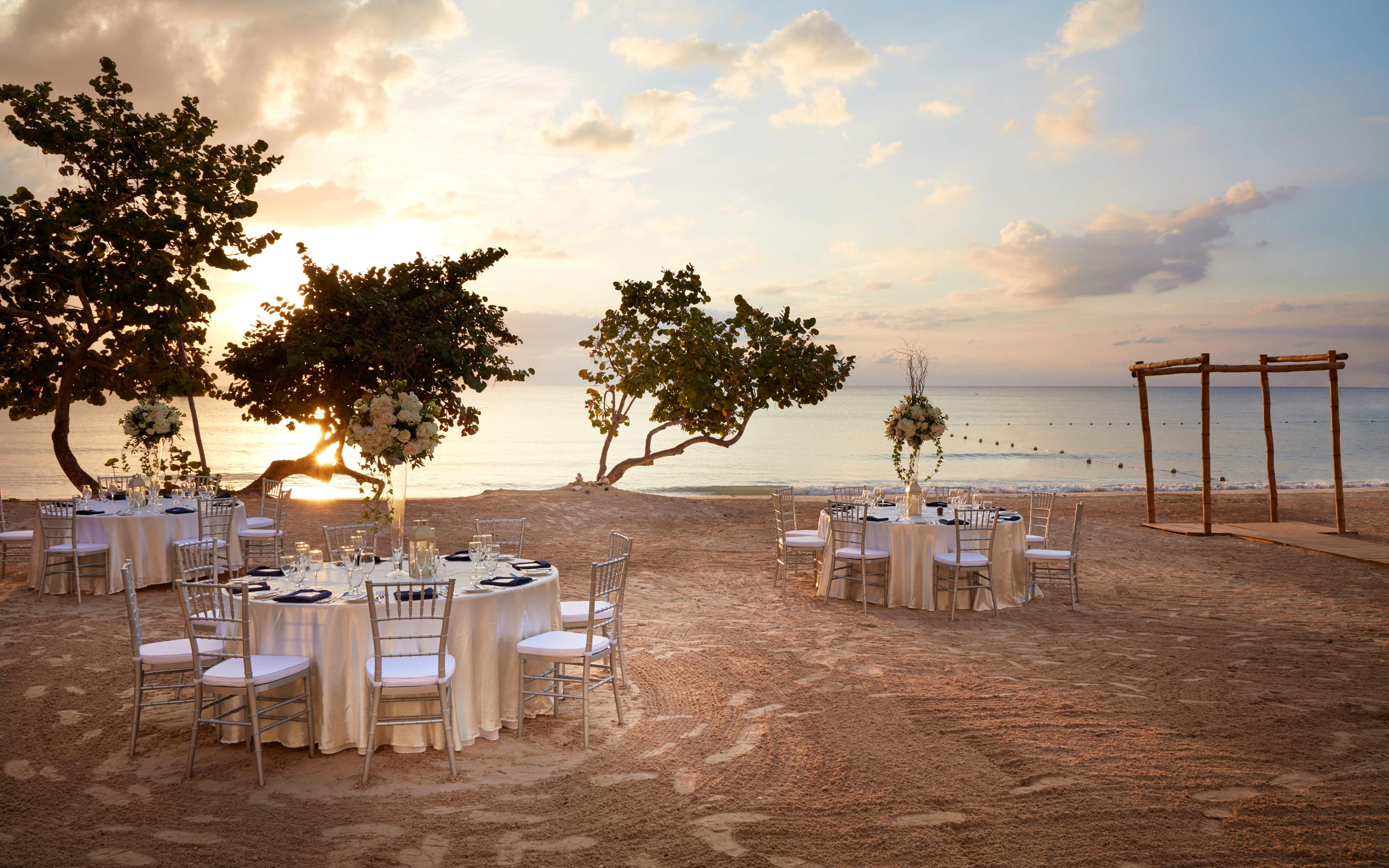 Beach wedding set up 
