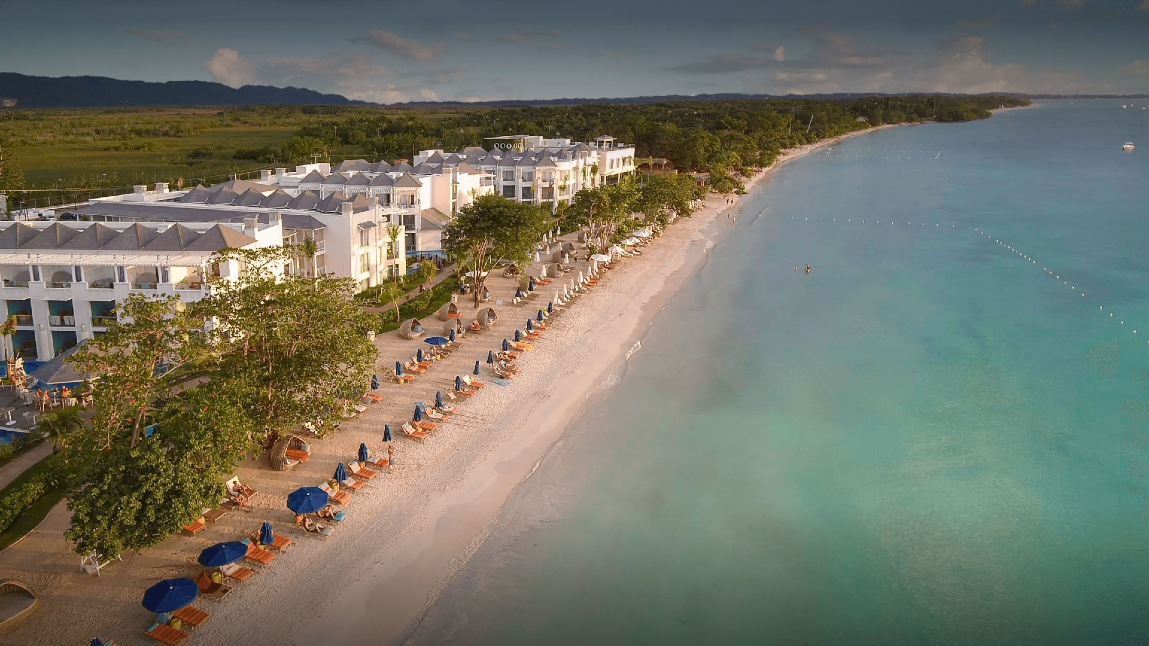 Aerial view of resort beach